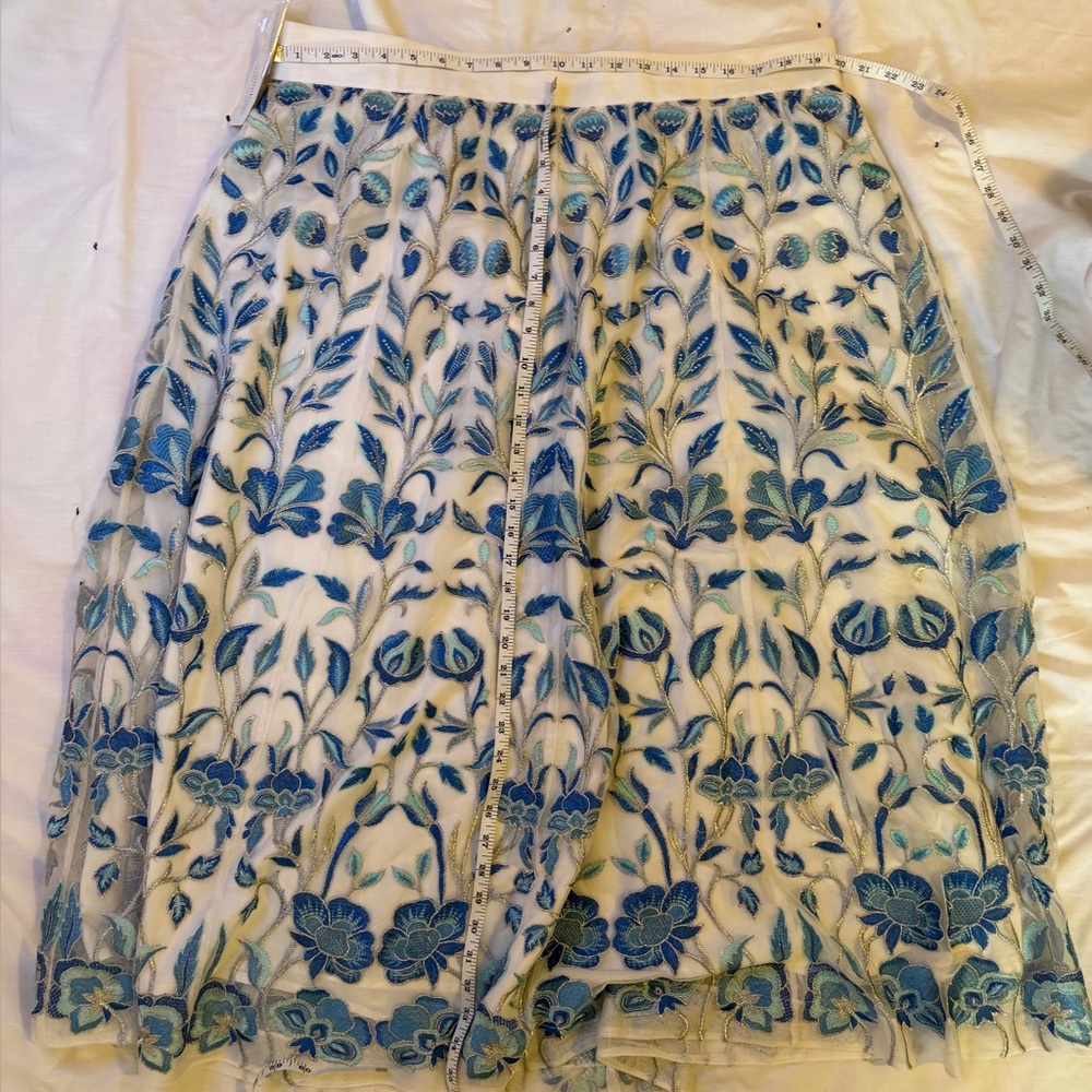 NWT Soft Surroundings Imani Blue Dream Embroidered Embelished maxi Skirt size 1X - Picture 4 of 8